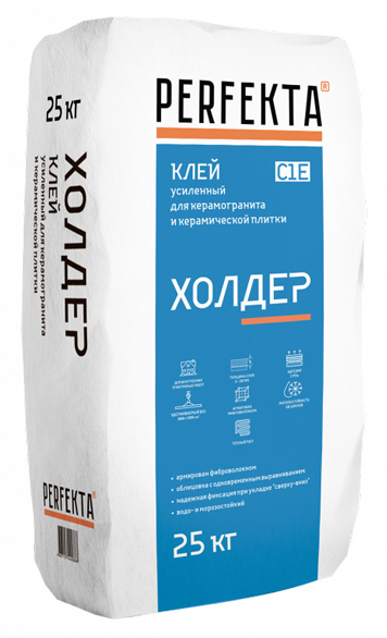 Клей плиточный усиленный Perfekta Холдер