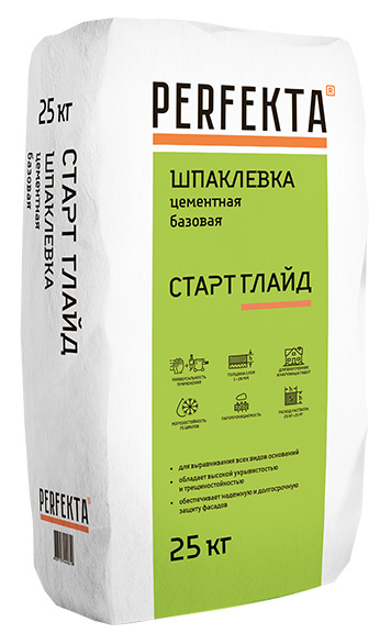 Шпаклевка цементная базовая Perfekta Старт Глайд